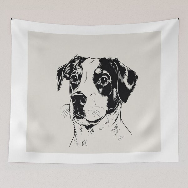 Item preview, Minimalist black and white pet line art for custom dog portrait designed and sold by Artshopprivate.