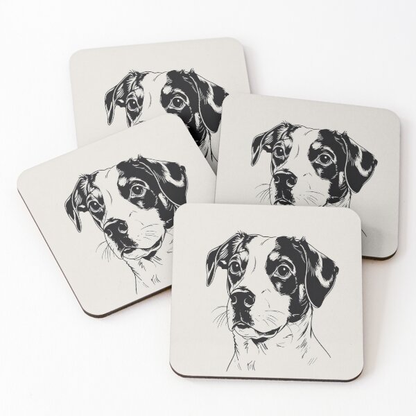 Item preview, Minimalist black and white pet line art for custom dog portrait designed and sold by Artshopprivate.
