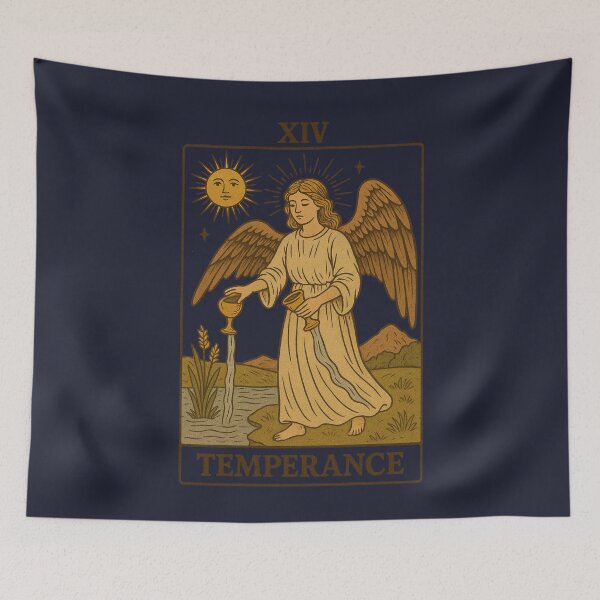 Item preview, Temperance Tarot Card XIV - Vintage Angel Art designed and sold by freackly.