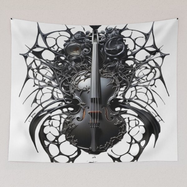 Item preview, Gothic Violin Art – Dark Fantasy Instrument, Baroque Music, Orchestral Design designed and sold by ElGrandeDesign.