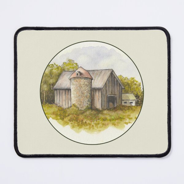 Item preview, Old Barn and Silo, Watercolor Painting, Country Summer designed and sold by JoyfulWhimsy.