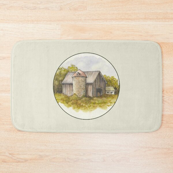 Item preview, Old Barn and Silo, Watercolor Painting, Country Summer designed and sold by JoyfulWhimsy.