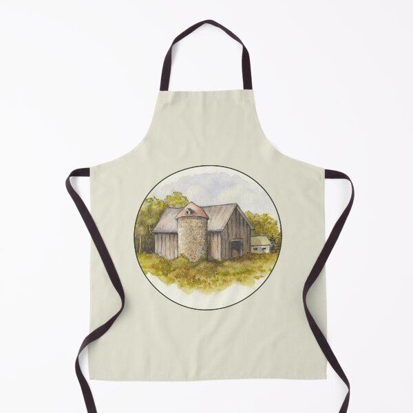 Item preview, Old Barn and Silo, Watercolor Painting, Country Summer designed and sold by JoyfulWhimsy.