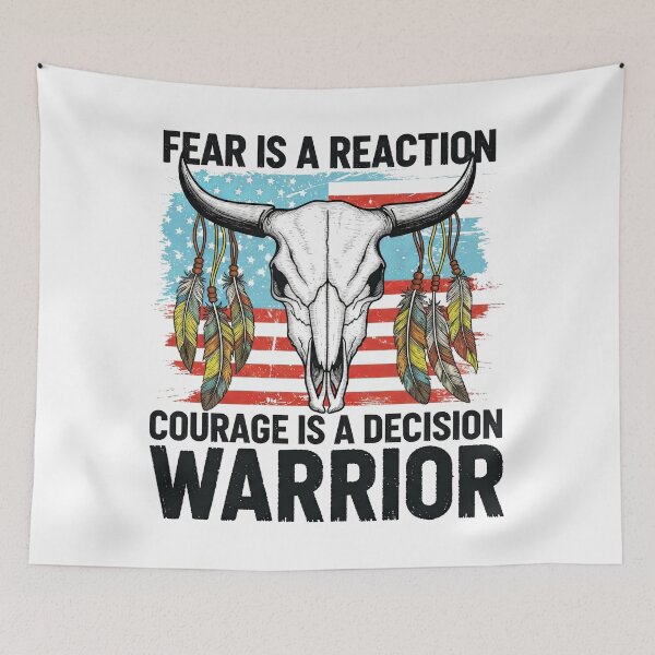 Item preview, Warrior Skull with Feathers and USA Flag designed and sold by TeeARTHY.