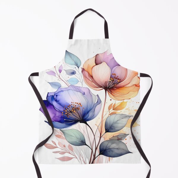 Item preview, Watercolor flower bouquet soft orange and blue tones designed and sold by LiskoDesign.
