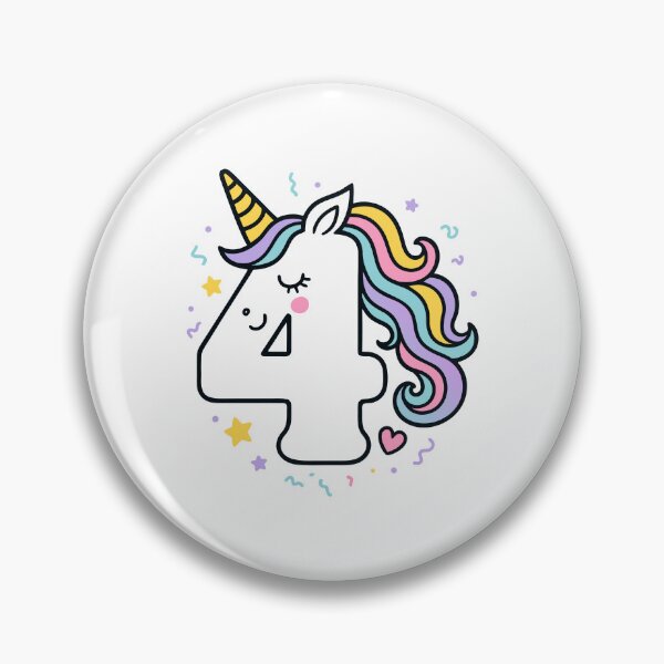 Artikelvorschau, Kinder Einhorn 4. Geburtstag 4 Jahre alt Vierter Bday entworfen und verkauft von Blok45.