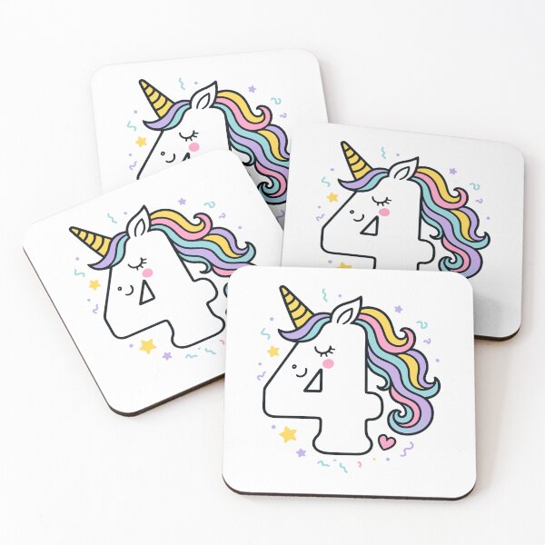 Item preview, Kids Unicorn 4th Birthday 4 Years Old Fourth Bday designed and sold by Blok45.