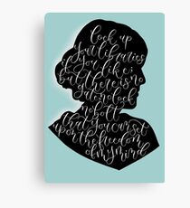 Virginia Woolf Quote and Silloette Canvas Print