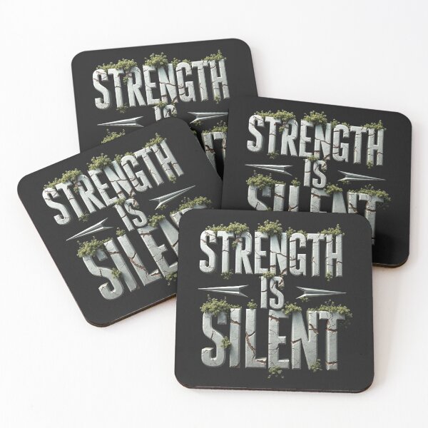 Item preview, Strength Is Silent | Rugged Stone Text Motivational Gym Shirt designed and sold by Adira-And-Mom.