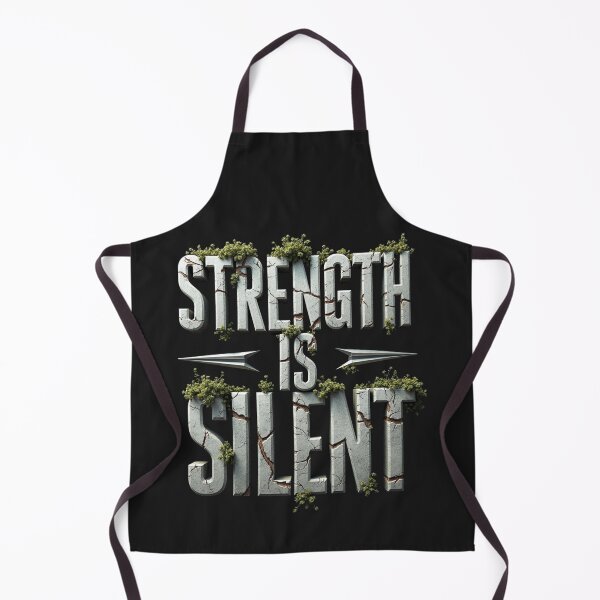 Item preview, Strength Is Silent | Rugged Stone Text Motivational Gym Shirt designed and sold by Adira-And-Mom.