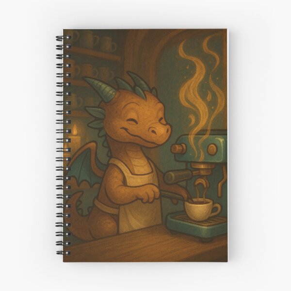Item preview, Dragon Barista – Cute Espresso Apprentice designed and sold by ArcaneBeans.