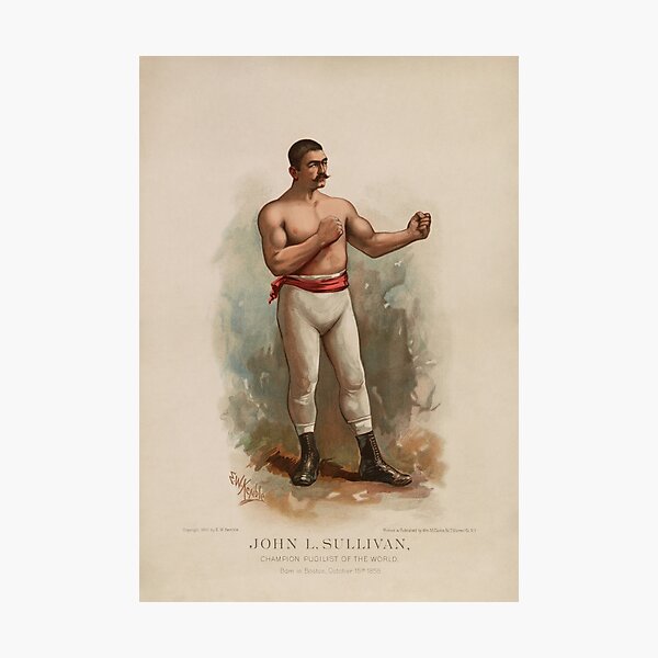 Item preview, John L. Sullivan - Champion Pugilist - Color Print designed and sold by warishellstore.