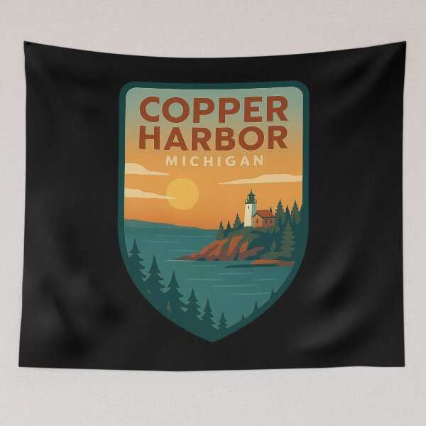 Item preview, Copper Harbor Michigan Modern Badge designed and sold by American Travels.