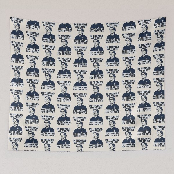 Item preview, In Thomas We Trust – Tottenham for the Title Poster designed and sold by TheWonkyEaselCo.