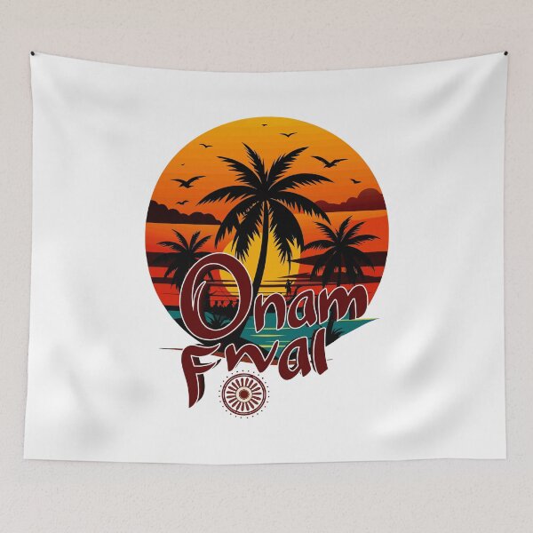 Item preview, Onam Festival Sunset T-Shirt | Kerala Palm Tree & Boat Race Design designed and sold by Ninexero - Shirt.