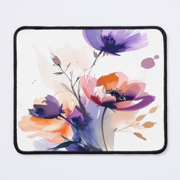 Item preview, Elegant watercolor blossoms in soft creamy purple tones designed and sold by LiskoDesign.