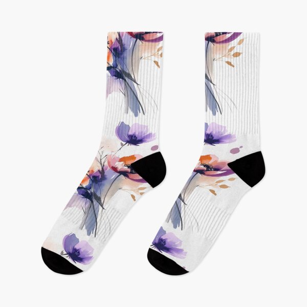 Item preview, Elegant watercolor blossoms in soft creamy purple tones designed and sold by LiskoDesign.