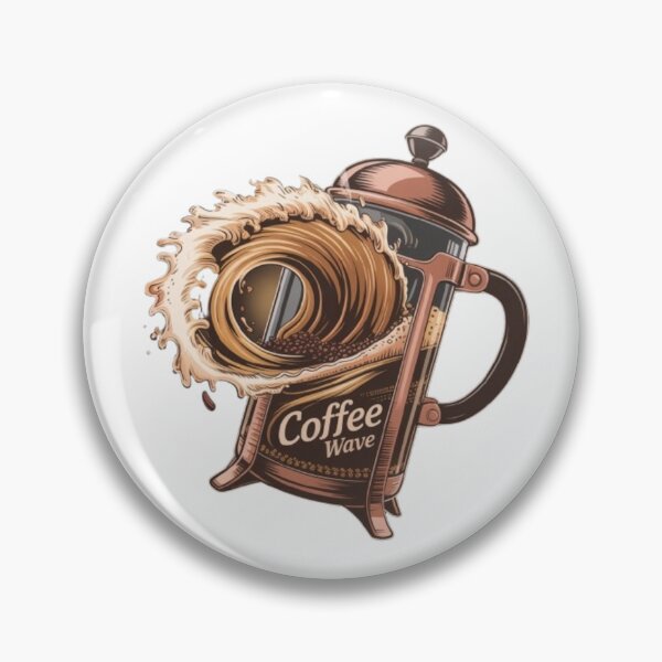 Artikelvorschau, Coffee Wave French Press – Barista Geschenk für Kaffee-Liebhaber entworfen und verkauft von Zyric Art.