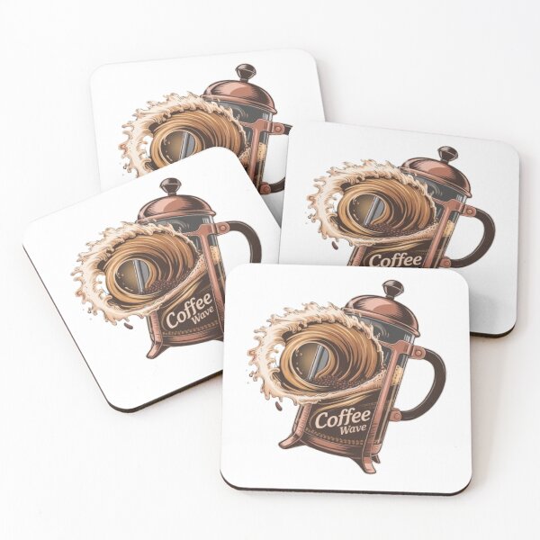 Item preview, Coffee Wave French Press – Barista Gift for Caffeine Lovers designed and sold by Zyric Art.