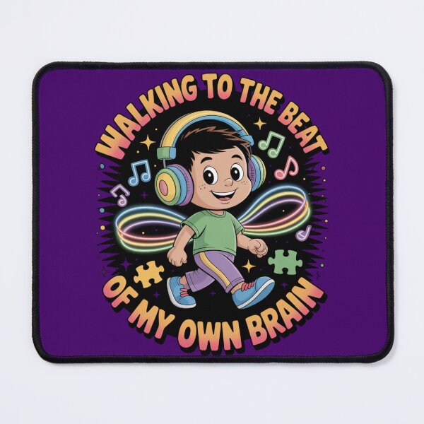 Item preview, Walking to the Beat of My Own Brain – Autism Pride Tee designed and sold by GENX-AUTISM-DAD.