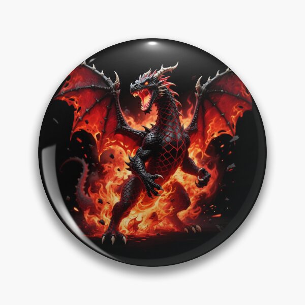 Item preview, Fiery Black Dragon designed and sold by LuckCraftStudio.