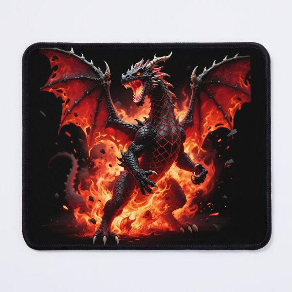 Item preview, Fiery Black Dragon designed and sold by LuckCraftStudio.
