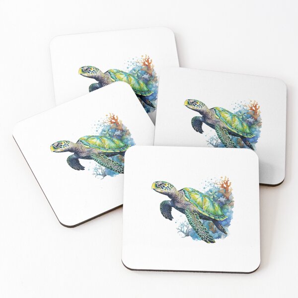 Item preview, Ocean Sea Turtle Watercolor coral designed and sold by The Digital Design Collective .