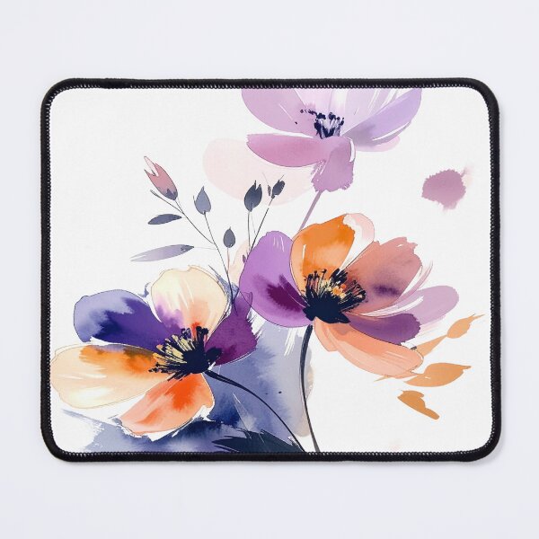 Item preview, Elegant watercolor flowers in soft creamy purple-orange tones designed and sold by LiskoDesign.