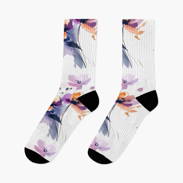Item preview, Elegant watercolor flowers in soft creamy purple-orange tones designed and sold by LiskoDesign.