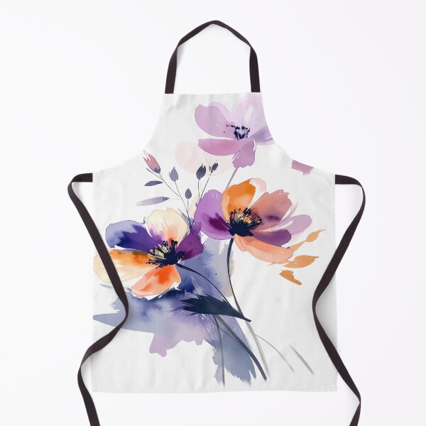 Item preview, Elegant watercolor flowers in soft creamy purple-orange tones designed and sold by LiskoDesign.