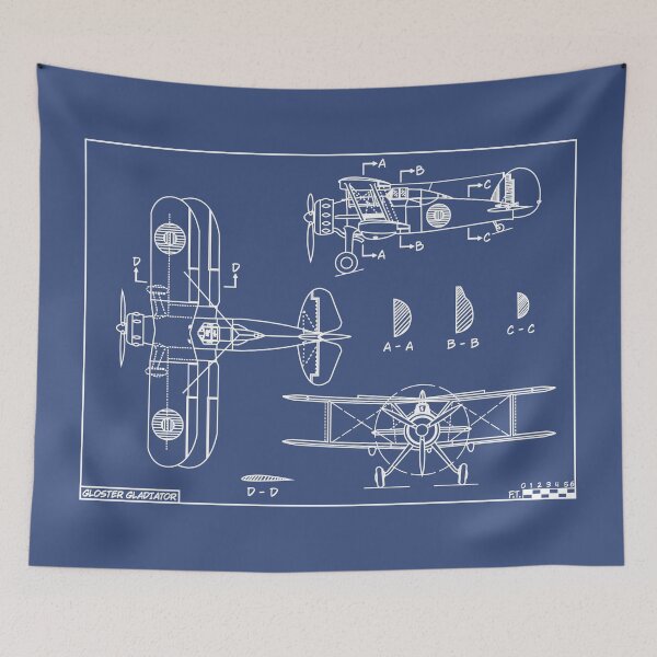 Item preview, Gloster Gladiator WW2 Biplane Fighter Blueprints designed and sold by MilitaryMart.