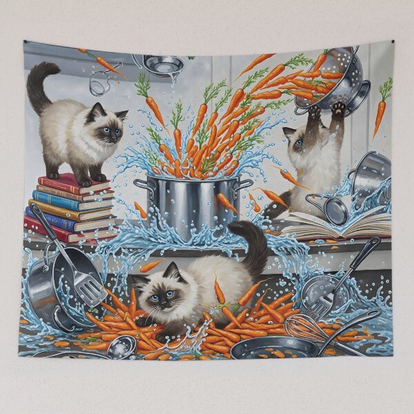 Item preview, Kitten Carrot Mayhem designed and sold by GlassArtCraft.