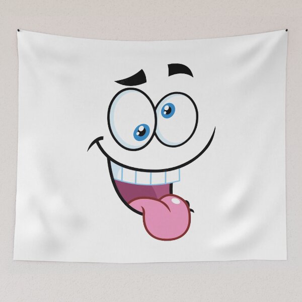 Item preview, Funny Crazy Goofy Cartoon Face with wacky Tongue Out and Big Eyes designed and sold by ArtelPrints.