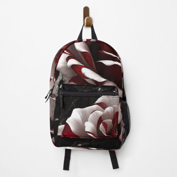 Item preview, Red and White Gothic Rose Artwork with Dark Marble Background designed and sold by Uniquely Yours.
