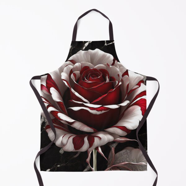 Item preview, Red and White Gothic Rose Artwork with Dark Marble Background designed and sold by Uniquely Yours.