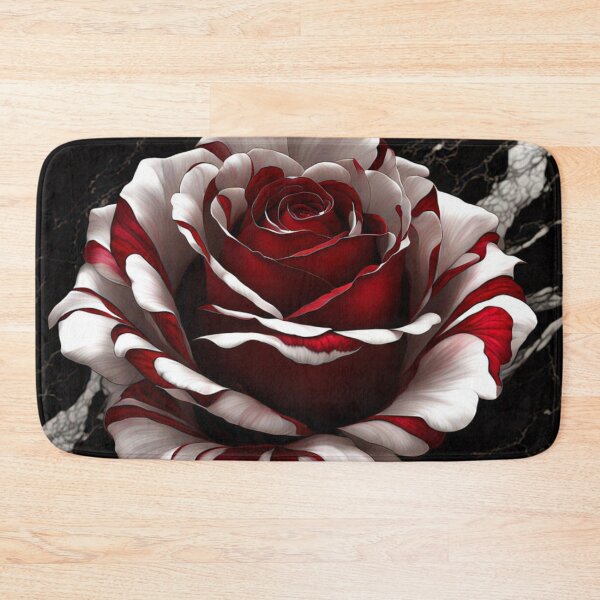 Item preview, Red and White Gothic Rose Artwork with Dark Marble Background designed and sold by Uniquely Yours.