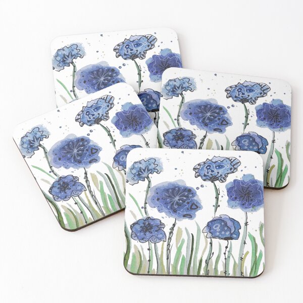 Item preview, Blue flowers designed and sold by MoSiArts.