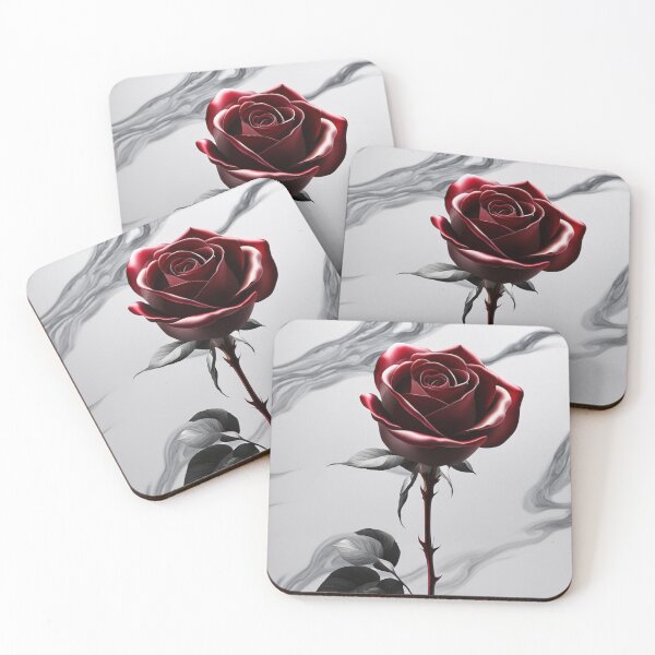 Item preview, Dark Red Gothic Rose with Black and Gray Leaves on Abstract Background designed and sold by Uniquely Yours.
