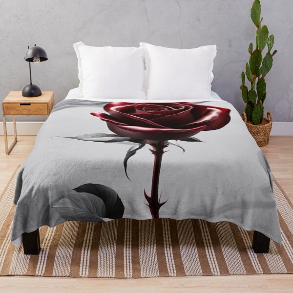 Item preview, Dark Red Gothic Rose with Black and Gray Leaves on Abstract Background designed and sold by Uniquely Yours.