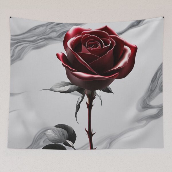 Item preview, Dark Red Gothic Rose with Black and Gray Leaves on Abstract Background designed and sold by Uniquely Yours.