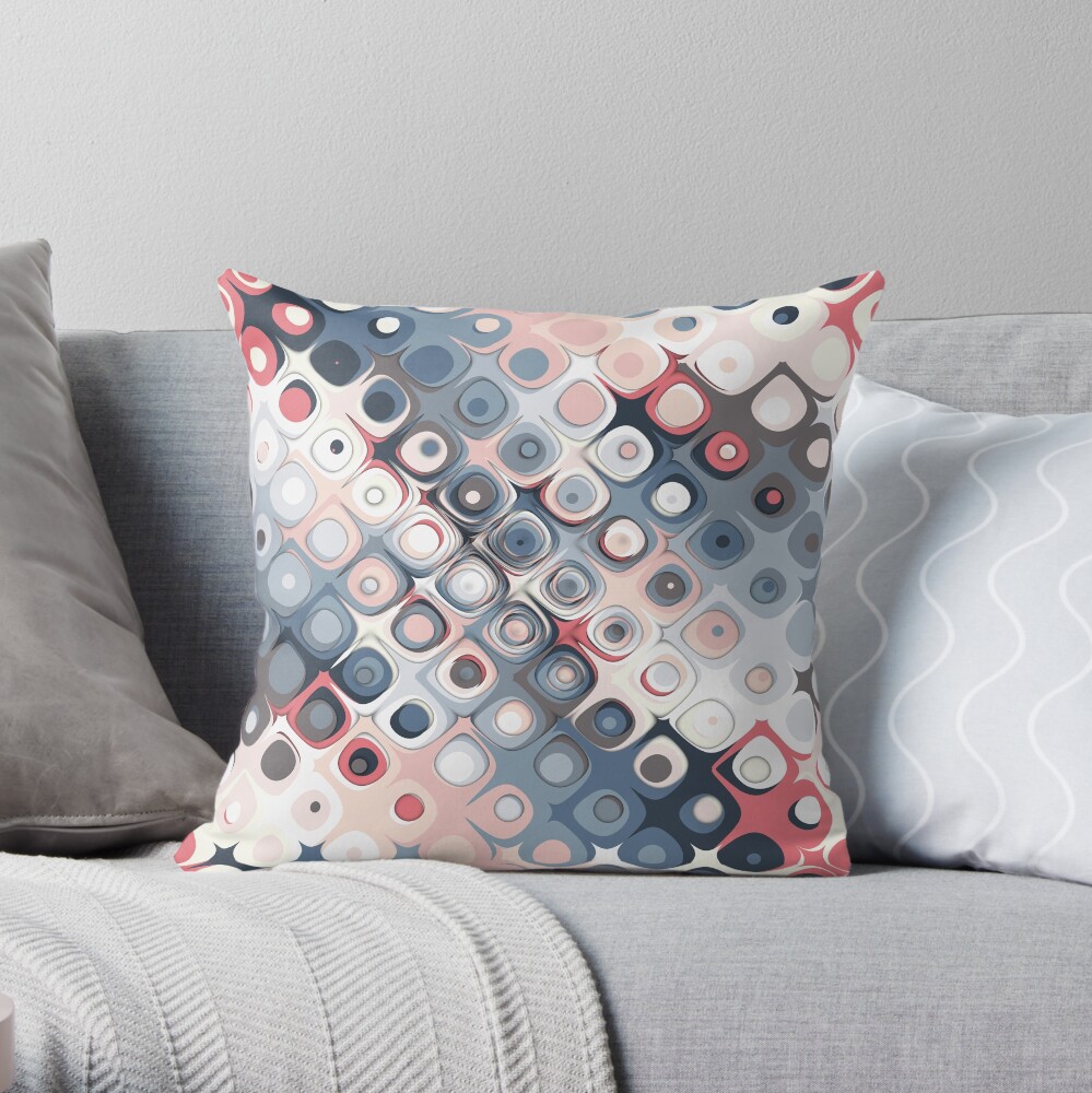Abstract Pastel Shapes Pattern Throw Pillow