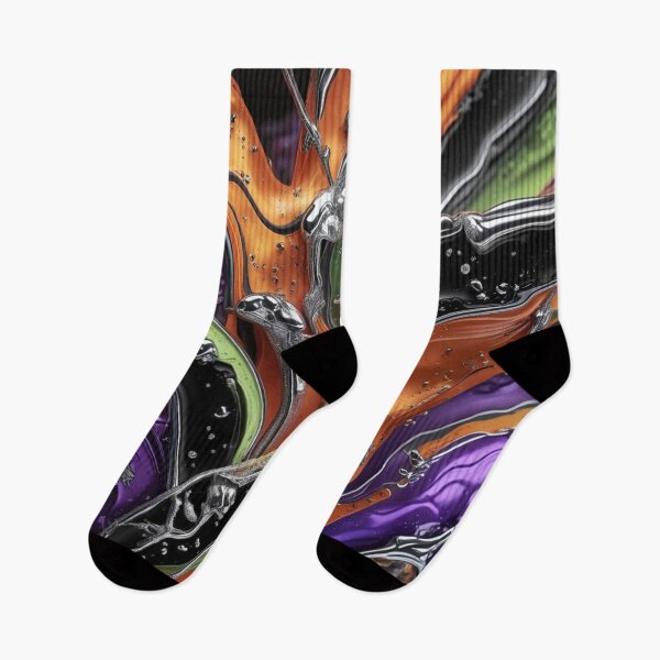 Item preview, Abstract Chrome Vines in Orange, Green, Purple, and Black designed and sold by Harmonic_Layers.