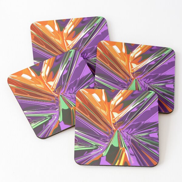 Item preview, Abstract Starburst Chrome in Orange, Purple, and Green designed and sold by Harmonic_Layers.