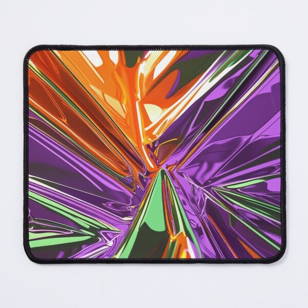 Item preview, Abstract Starburst Chrome in Orange, Purple, and Green designed and sold by Harmonic_Layers.