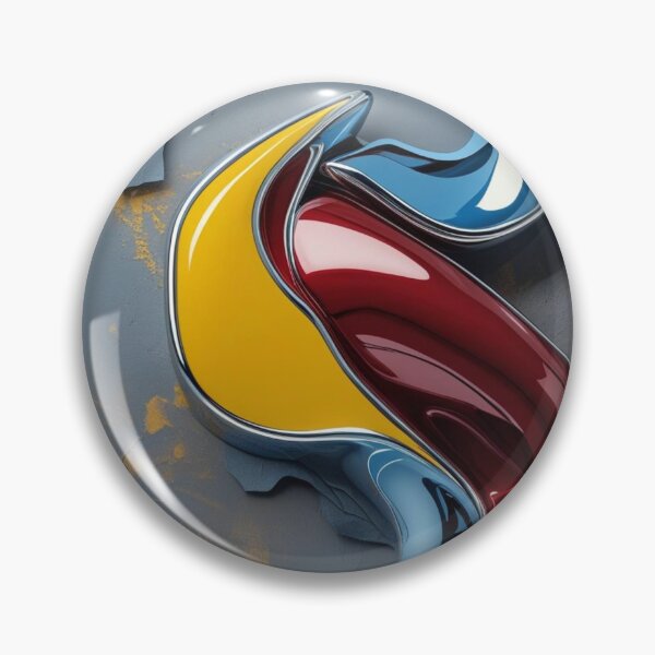 Item preview, Primary Flow – Abstract Chrome Art in Yellow, Red, and Sky Blue designed and sold by Harmonic_Layers.