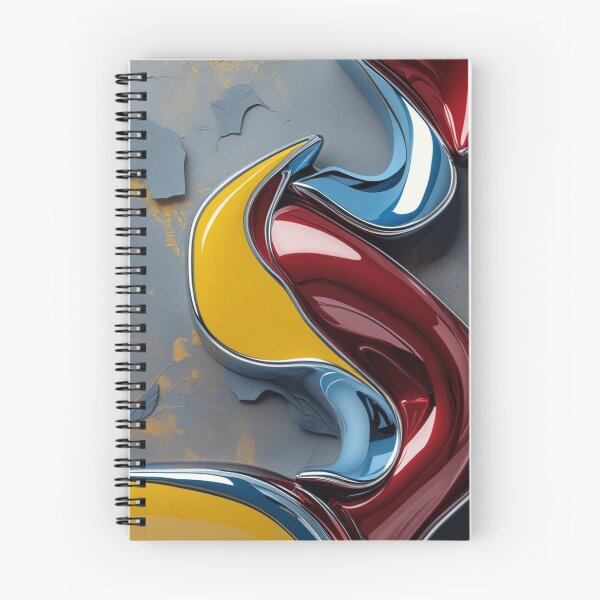 Item preview, Primary Flow – Abstract Chrome Art in Yellow, Red, and Sky Blue designed and sold by Harmonic_Layers.