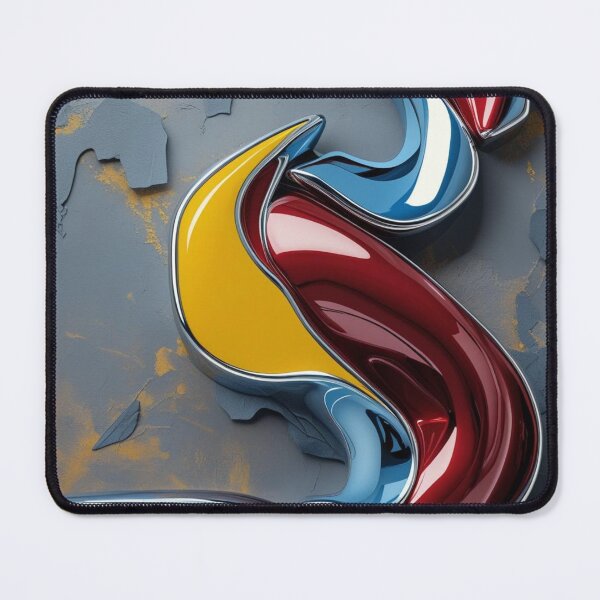 Item preview, Primary Flow – Abstract Chrome Art in Yellow, Red, and Sky Blue designed and sold by Harmonic_Layers.