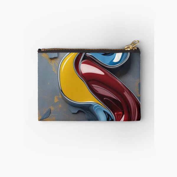 Item preview, Primary Flow – Abstract Chrome Art in Yellow, Red, and Sky Blue designed and sold by Harmonic_Layers.