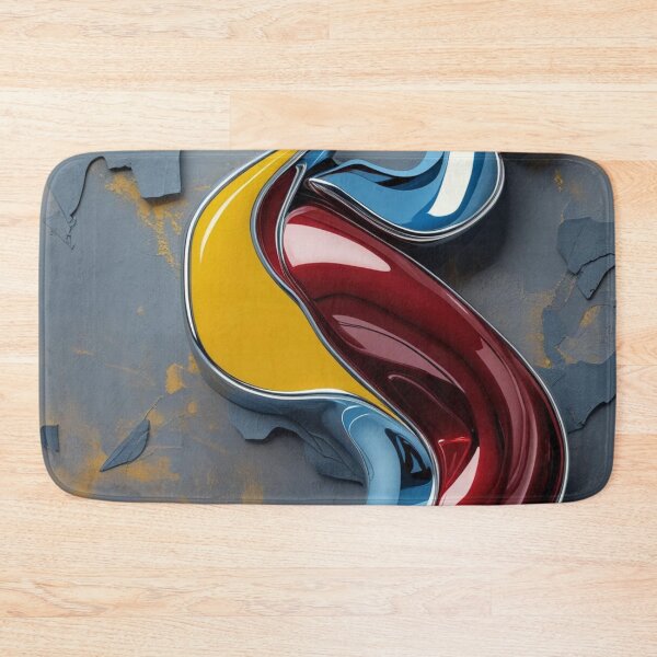 Item preview, Primary Flow – Abstract Chrome Art in Yellow, Red, and Sky Blue designed and sold by Harmonic_Layers.