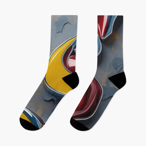 Item preview, Primary Flow – Abstract Chrome Art in Yellow, Red, and Sky Blue designed and sold by Harmonic_Layers.